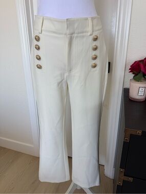 Generation Love  Cream Sailor Button Wide-Leg Pants